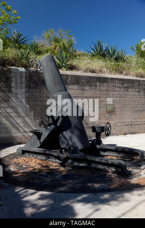 Il 12-inch seacoast rifled malte a Fort DeSoto parco dello stato in Florida Foto Stock