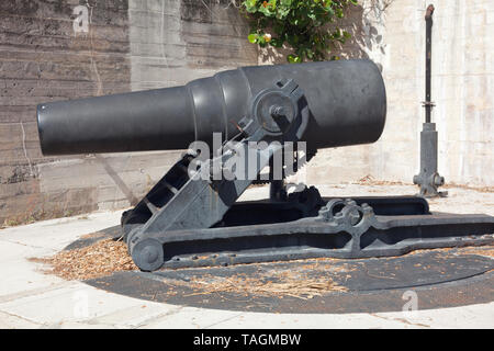 Il 12-inch seacoast rifled malte a Fort DeSoto parco dello stato in Florida Foto Stock