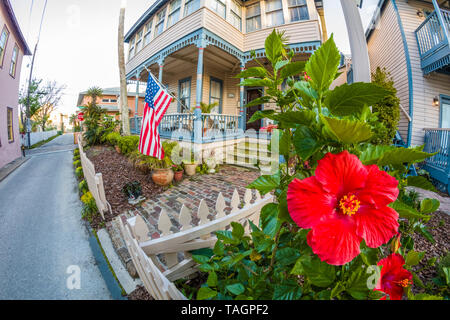 Storica vecchia sezione di St Augustine Florida Americas antica città Foto Stock