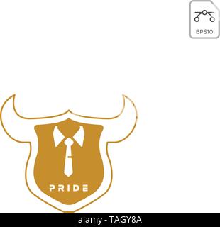 Il clacson e la protezione business logo design ispirazione icona vettore isolato Illustrazione Vettoriale