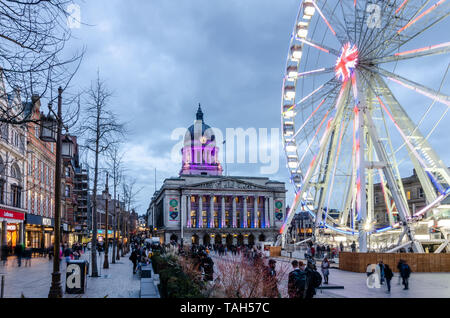 La ruota di Nottingham in Piazza del Mercato Vecchio, Nottingham, Regno Unito Foto Stock