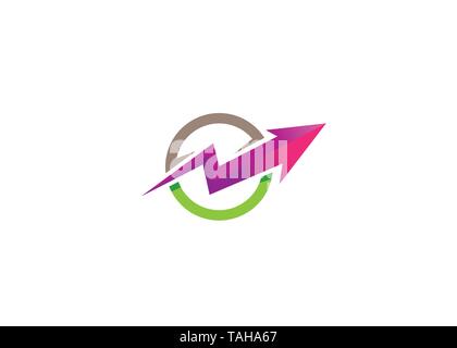 Freccia creativa del logo a forma di cerchio Illustrazione Vettoriale