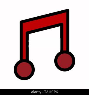 Icona della nota musicale logo vettoriale simbolo o immagine. Illustrazione Vettoriale