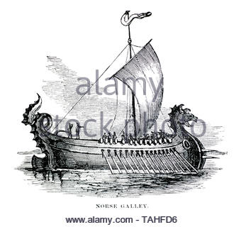 Norse Galley Viking Ship illustrazione Foto Stock