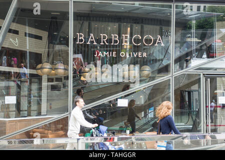 Esterno di Jamie Oliver's Barbecoa ristorante, un nuovo cambiamento, City of London, Londra, EC4 Foto Stock