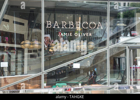 Esterno di Jamie Oliver's Barbecoa ristorante, un nuovo cambiamento, City of London, Londra, EC4 Foto Stock