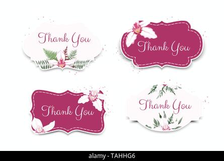 Set di carta con , foglie. Ornamento nuziale concetto. Poster floreali, invitare. Decorativo vettore biglietto di auguri o un invito del background di design Illustrazione Vettoriale