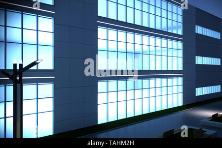 3D render esterno mall, visualizzazione esterna, 3D illustrazione Foto Stock