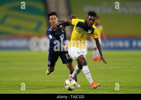 (L-R) Mitsuki Saito (JPN), Jose Cifuentes (ECU), 23 maggio 2019 - Calcio : FIFA U-20 Coppa del Mondo in Polonia 2019 Gruppo B match tra Giappone 1-1 Ecuador a Bydgoszcz Stadium di Bydgoszcz (Polonia). (Foto di Mutsu KAWAMORI/AFLO) Foto Stock