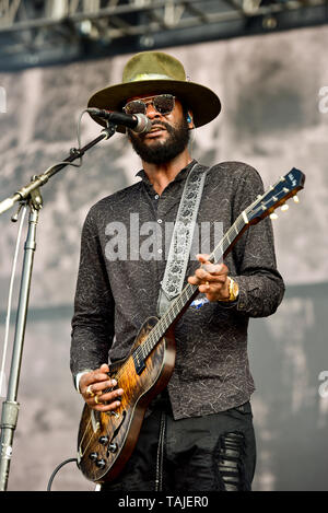 Napa Valley, California, 25 maggio 2019, Gary Clark Jr sul palco del 2019 Bottiglia Rock Festival, giorno 2 Credito BottleRock: Ken Howard/Alamy Foto Stock