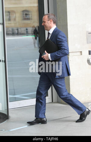 Londra, Regno Unito. 26 maggio 2019. Dominic Raab MP visto presso la BBC Studios di Londra Credito: WFPA/Alamy Live News Foto Stock