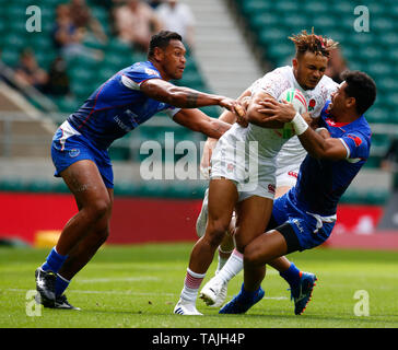 Londra, Regno Unito. 26 Maggio, 2019. Femi Sofolarin di Inghilterra durante la HSBC Londra 7s tra Inghilterra e Samoa a Twickenham il 26 maggio 2019 Credit: Azione Foto Sport/Alamy Live News Foto Stock