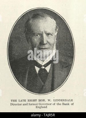 William Lidderdale (16 luglio 1832 - 26 giugno 1902) era un mercante Inglese e governatore della Banca d'Inghilterra tra il 1889 e il 1892. Foto Stock