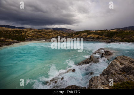 Confluenza del fiume Baker e neff river, Cile, Patagonia. Carretera Austral road. Foto Stock