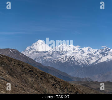 Himalaya, Dhaulagiri Himal visto da Muktinath, Nepal Foto Stock