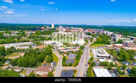 A ovest di Greenville, South Carolina, Stati Uniti d'America Skyline. Foto Stock