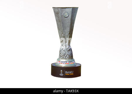 Azerbaigian, Baku - 26 Maggio: la UEFA Champions League . Coppa UEFA sfondi bianchi Baku Final 2019 . Coupe Uefa . Europa League 2019 Foto Stock