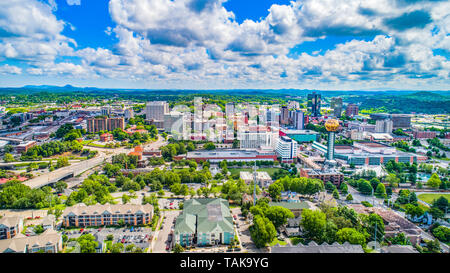 Centro citta' di Knoxville, Tennessee, Stati Uniti d'America Skyline antenna. Foto Stock