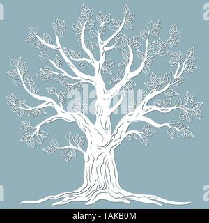 Taglio Laser. disegno vettoriale. Il taglio laser template tree. carta. taglio plotter e stampa di schermo di serigrafia. Illustrazione Vettoriale