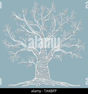 Taglio Laser. disegno vettoriale. Il taglio laser template tree. carta. taglio plotter e stampa di schermo di serigrafia. Illustrazione Vettoriale