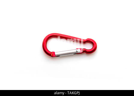 Rosso carabina in alluminio isolato su sfondo bianco Foto Stock