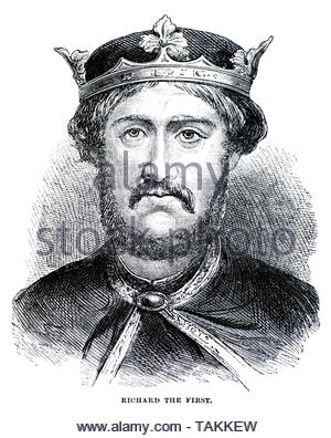 Richard I, 1157 - 1199, sono stato re d'Inghilterra dal 1189 fino alla sua morte, noto come Riccardo Cuor di Leone Foto Stock