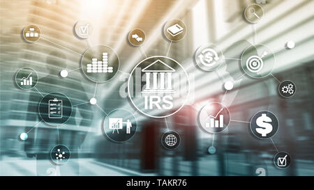 Internal Revenue Service. IRS Ministero delle Finanze. Abstract background aziendale. Foto Stock