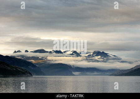 Vista dal traghetto da jektvik a kilboghavn Foto Stock