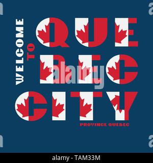 Canada bandiera motivazione stile poster con il testo . Tipografia moderna per il corporate travel company stampa grafica, hipster fashion Illustrazione Vettoriale