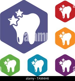 Icone di dente hexahedron vettore Illustrazione Vettoriale