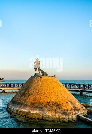 Fisherman fontana di Chetumal, Messico Foto Stock