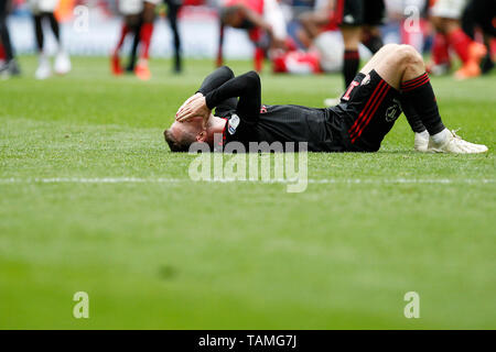 Uno sconsolato Aidan McGeady di Sunderland durante il cielo EFL scommettere League Play-Off 1 partita finale tra il Charlton Athletic e Sunderland allo Stadio di Wembley a Londra, Inghilterra il 26 maggio 2019. Foto di Carlton Myrie. Solo uso editoriale, è richiesta una licenza per uso commerciale. Nessun uso in scommesse, giochi o un singolo giocatore/club/league pubblicazioni. Foto Stock