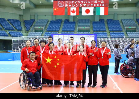 Porta di Chiba Arena, Chiba, Giappone. 26 Maggio, 2019. China Team group (CHN), 26 maggio 2019 - Udienza pallavolo : UDIENZA Pallavolo sfida match 2019, Cerimonia di premiazione a Chiba Port Arena, Chiba, Giappone. Credito: Naoki Nishimura AFLO/sport/Alamy Live News Foto Stock