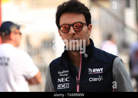 25 maggio 2019, Monte Carlo, Monaco; F1 Grand Prix di Monte Carlo, giornata di qualificazione; SportPesa Racing punto, Sergio Perez Foto Stock