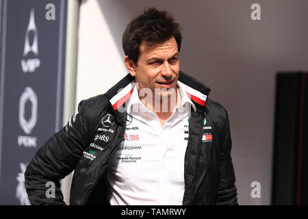 25 maggio 2019, Monte Carlo, Monaco; F1 Grand Prix di Monte Carlo, giornata di qualificazione; Toto Wolff, direttore esecutivo e capo di Mercedes Benz Motorsport Foto Stock