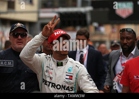 Monte Carlo, Monaco. 26 Maggio, 2019. F1 Grand Prix di Monte Carlo, il giorno della gara; Mercedes AMG Petronas Motorsport, Lewis Hamilton vince a Monaco Credito: Azione Sport Plus/Alamy Live News Foto Stock