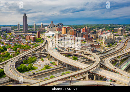 Vista aerea di Albany, New York Foto Stock