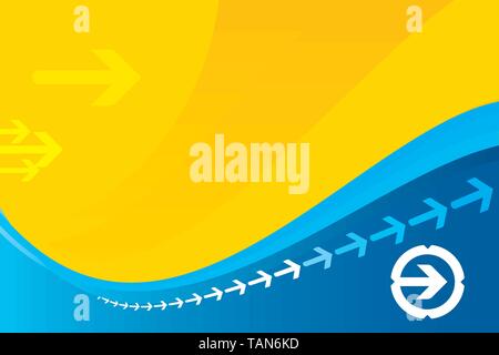 Dinamic freccia sfondo in giallo e blu. Illustrazione Vettoriale Illustrazione Vettoriale