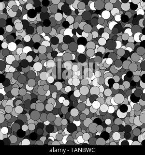 Abstract pattern senza giunture di disposti in modo casuale i contorni di cerchi in bianco e nero Illustrazione Vettoriale