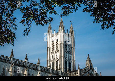 Cattedrale di San Paolo è una cattedrale di retroterra anglicano notare per la sua architettura gotica a Kolkata ( Calcutta ), West Bengal, India Foto Stock