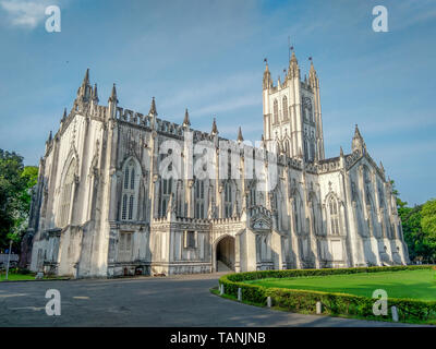 Cattedrale di San Paolo è una cattedrale di retroterra anglicano notare per la sua architettura gotica a Kolkata ( Calcutta ), West Bengal, India Foto Stock