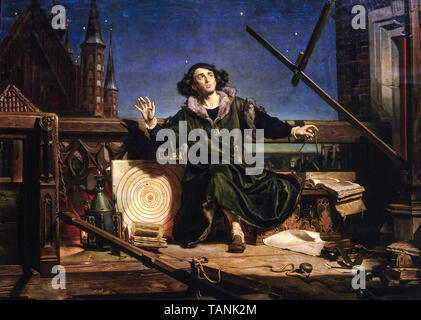 Jan Matejko, astronomo Copernico, o, conversazioni con Dio, pittura, 1872 Foto Stock