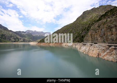 Il serbatoio di Emosson lago nel cantone del Vallese. Foto Stock