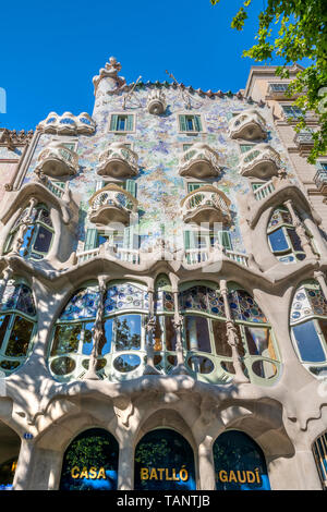 Casa Batllo, Barcellona, in Catalogna, Spagna Foto Stock