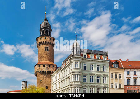 Il Reichenbacher torre fu costruito nel 1376 ed è alta 51 metri. Essa era parte della fortificazione della città, Goerlitz, in Sassonia, Germania, Europa Foto Stock