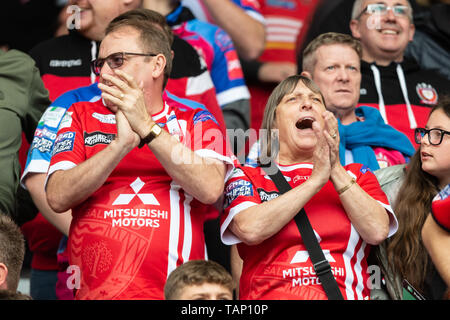 26 Maggio 2019 , Anfield Stadium, Liverpool, in Inghilterra; Dacia Magic Weekend, Betfred Super League Round 16, Salford Red Devils vs Hull KR ; Salford ventole Credito: Richard Long/news immagini Foto Stock
