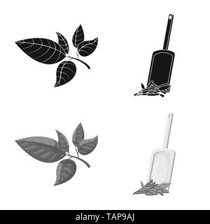 Illustrazione vettoriale di una sana e logo floreale. Set di sani e stock di gradiente illustrazione vettoriale. Illustrazione Vettoriale