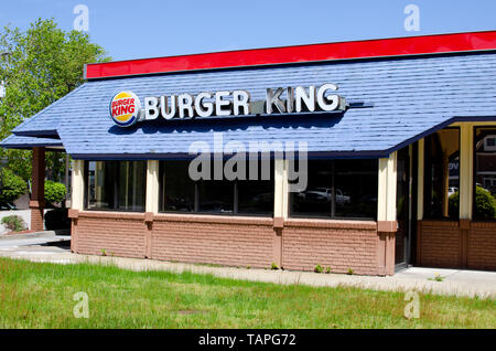 Burger King ristorante chiuso e fuori del business Foto Stock