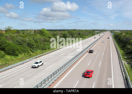 12 maggio 2019, Sassonia-Anhalt, Thurland: vista sull'autostrada A9 in direzione di Berlino. Foto: Jan Woitas/dpa-Zentralbild/dpa Foto Stock