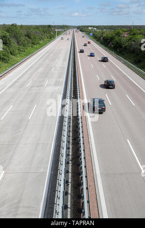 12 maggio 2019, Sassonia-Anhalt, Thurland: vista sull'autostrada A9 in direzione di Berlino. Foto: Jan Woitas/dpa-Zentralbild/dpa Foto Stock